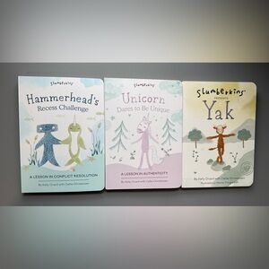 Slumberkins Unicorn, Hammerhead, & Yak Book Bundle- 3 Books